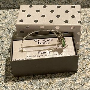 Gratitude & Grace Family Charm Silver Plated Bracelet